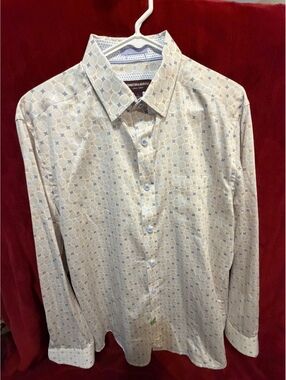 Johnston & Murphy Geometric Print Long Sleeve Button-Down Shirt
